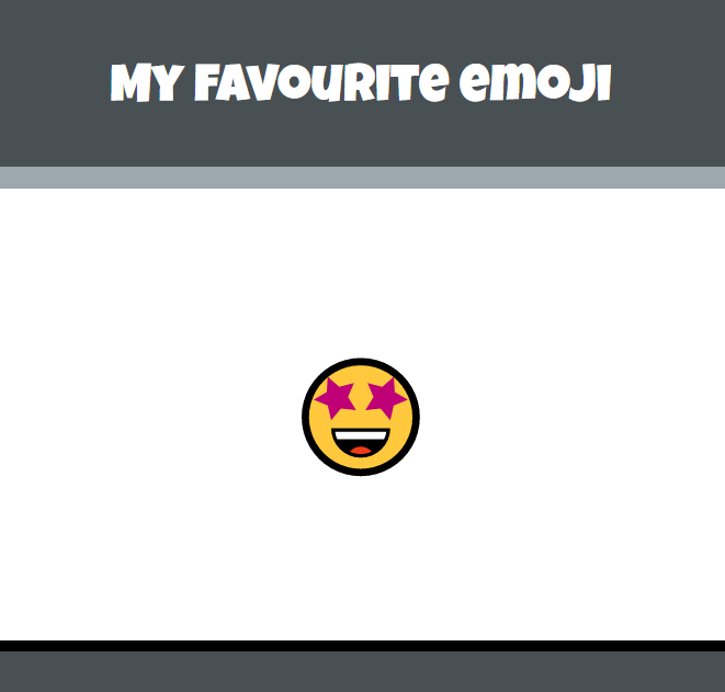 A large emoji in the centre of a webpage